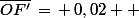 \bar{OF'}\,=\,+\,0,02  \;\rm{m}