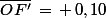 \bar{OF'}\,=\,+\,0,10\;\rm{m}