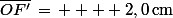\bar{OF'}\,=\,  + 2,0\,\rm{cm}