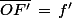 \bar{OF'}\,=\,f'