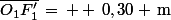 \bar{O_1F_1'}\,=\, +\,0,30 \,\rm{m}