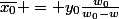 \bar{x_0} = y_0\frac{w_0}{w_0-w}