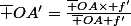 \bar {OA'}=\frac{\bar {OA}\times f'}{\bar {OA}+f'}