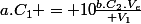 \big{a.C_1 = 10\frac{b.C_2.V_e}{ V_1}}