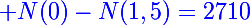 \blue\Large N(0)-N(1,5)=2710