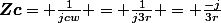\boldsymbol{Zc}= \frac{1}{jcw} = \frac{1}{j3r} = \frac{-j}{3r}