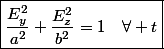 \boxed{\frac{E_{y}^{2}}{a^{2}}+\frac{E_{z}^{2}}{b^{2}}=1\quad\forall t}