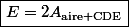 \boxed{E=2A_{\text{aire CDE}}}