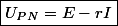 \boxed{U_{PN}=E-rI}