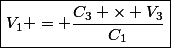\boxed{V_1 = \dfrac{C_3 \times V_3}{C_1}}