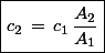 \boxed{c_2\,=\,c_1\,\frac{A_2}{A_1}}
