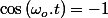 \cos\left(\omega_{o}.t\right)=-1