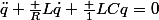 \ddot{q}+\frac {R}{L}\dot{q}+\frac {1}{LC}q=0
