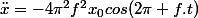 \ddot{x}=-4\pi^2f^2x_0cos(2\pi f.t)