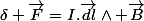 \delta \vec{F}=I.\vec{dl}\wedge \vec{B}