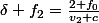 \delta f_2=\frac{2 f_0}{v_2 c}