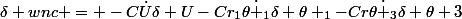 \delta wnc = -C\dot{U}\delta U-Cr_1\dot{\theta _{1}}\delta \theta _{1}-Cr\dot{\theta _{3}}\delta \theta 3