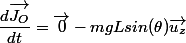 \dfrac{d\vec{J_O}}{dt}=\vec{0}-mgLsin(\theta)\vec{u_z}