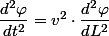 \dfrac{d^{2}\varphi}{dt^{2}}=v^{2}\cdot\dfrac{d^{2}\varphi}{dL^{2}}