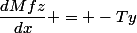 \dfrac{dMfz}{dx} = -Ty