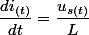 \dfrac{di_{(t)}}{dt}=\dfrac{u_{s(t)}}{L}