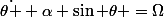 \dot{\theta }+\alpha \sin \theta =\Omega