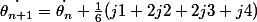 \dot{\theta_{n+1}}=\dot{\theta_{n}}+\frac{1}{6}(j1+2j2+2j3+j4)