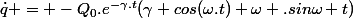 \dot{q} = -Q_0.e^{-\gamma.t}(\gamma cos(\omega.t)+\omega .sin\omega t)