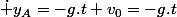 \dot y_A=-g.t+v_0=-g.t