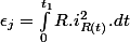 \epsilon_{j}=\int_{0}^{t_{1}}R.i_{R(t)}^{2}.dt