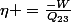 \eta =\frac{-W}{Q_{23}}