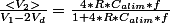 \frac{<V_2>}{V_1-2V_d}=\frac{4*R*C_{alim}*f}{1+4*R*C_{alim}*f}