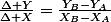 \frac{\Delta Y}{\Delta X}=\frac{Y_B-Y_A}{X_B-X_A}