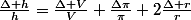 \frac{\Delta h}{h}=\frac{\Delta V}{V}+\frac{\Delta\pi}{\pi}+2\frac{\Delta r}{r}