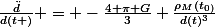 \frac{\ddot{d}}{d(t )} = -\frac{4 \pi G}{3} \frac{\rho_{M}(t_{0)}}{d(t)^3}