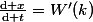 \frac{\mathrm{d} x}{\mathrm{d} t}=W'(k)