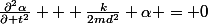 \frac{\partial^2\alpha}{\partial t^2} + \frac{k}{2md^2} \alpha = 0