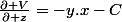 \frac{\partial V}{\partial z}=-y.x-C
