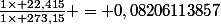 \frac{1\times 22,415}{1\times 273,15} = 0,08206113857