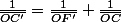 \frac{1}{\overline{OC'}}=\frac{1}{\overline{OF'}}+\frac{1}{\overline{OC}}