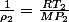 \frac{1}{\rho_{2}}=\frac{RT_{2}}{MP_{2}}