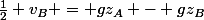 \frac{1}{2} v_{B} = gz_{A} - gz_{B}
