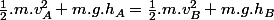 \frac{1}{2}.m.v_A^2+m.g.h_A=\frac{1}{2}.m.v_B^2+m.g.h_B