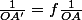 \frac{1}{OA'}=f\frac{1}{OA}