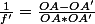 \frac{1}{f'}=\frac{OA-OA'}{OA*OA'}