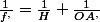 \frac{1}{f^{,}}=\frac{1}{H}+\frac{1}{OA^{,}}
