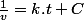 \frac{1}{v}=k.t+C