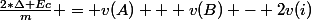 \frac{2*\Delta Ec}{m} = v(A) + v(B) - 2v(i)