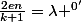\frac{2en}{k+1}=\lambda ^{0'}