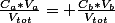 \frac{C_{a}*V_{a}}{V_{tot}}= \frac{C_{b}*V_{b}}{V_{tot}}